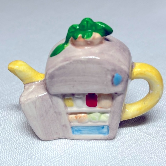 Vintage Red Rose Miniature Teapot Figurine - Picture 2 of 2